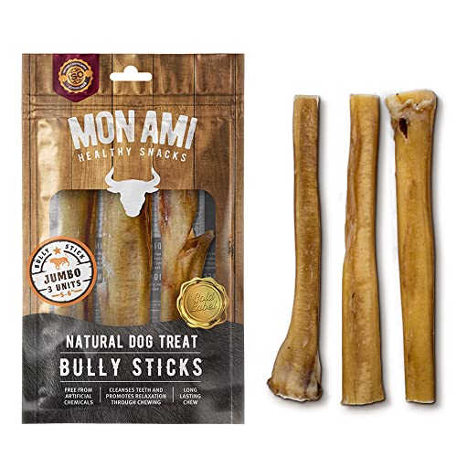 Mon Ami Jumbo Bully Sticks for Large and Small Dogs (5-6 inches, Pack of 12) – Grass Fed Dog Treats – Bully Sticks Natural Dog Treat Mon Ami Jumbo Bully Sticks for Large and Small Dogs (5-6 inches, Pack of 12) – Grass Fed Dog Treats – Bully Sticks Natural Dog Treat