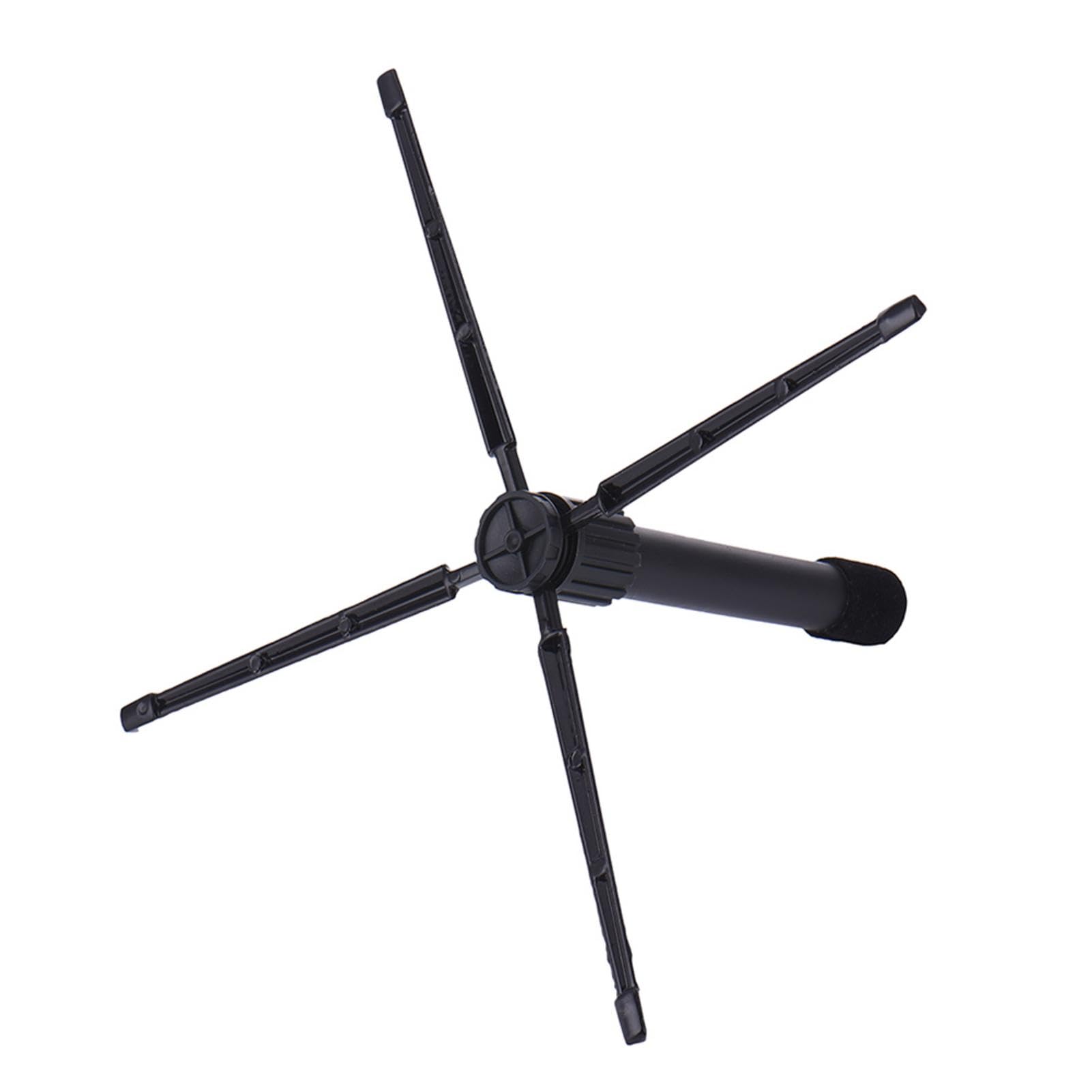Générique Support Flûte, Clarinette, Saxophone, Hautbois, Accessoire Instrument À Vent - Support Trépied 4 Pieds Portable Pliable - Noir - Acier allié