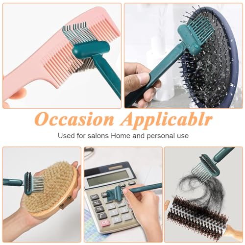 Image of HASTHIP 2-in-1 Hair Brush Cleaning Tool Hair Brush Cleaner Comb Hair Detangling Rake Brush Tangled Hair Remover Tool for Hair Dust Removing, Home and Salon Use