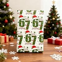 Generic 67 Funny Christmas Wrapping Paper Roll, 67 Meme Christmas Gift Wrap, Kids Funny 6 7 Wrapping Paper, 6 7 Meme Festive Presents Packaging Papers for Xmas Party (01, 18X20inch)