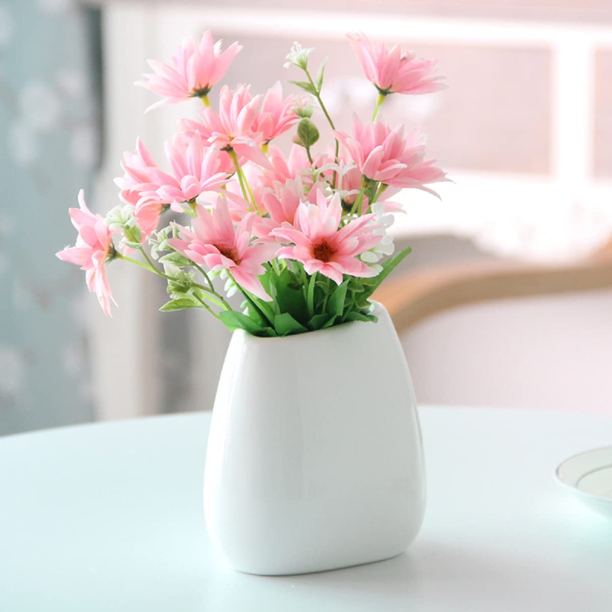 Amazon.co.jp: 花瓶 白 陶器 花器 フラワーベース ホワイト白い