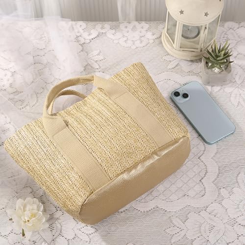 Bolso playero de palma para mujer miniatura 5