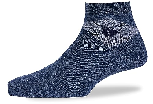 RC. ROYAL CLASS Men's Ankle Woolen Thick Terry Argyle Multicolored Socks (Pack of 3 Pairs winter wear socks)