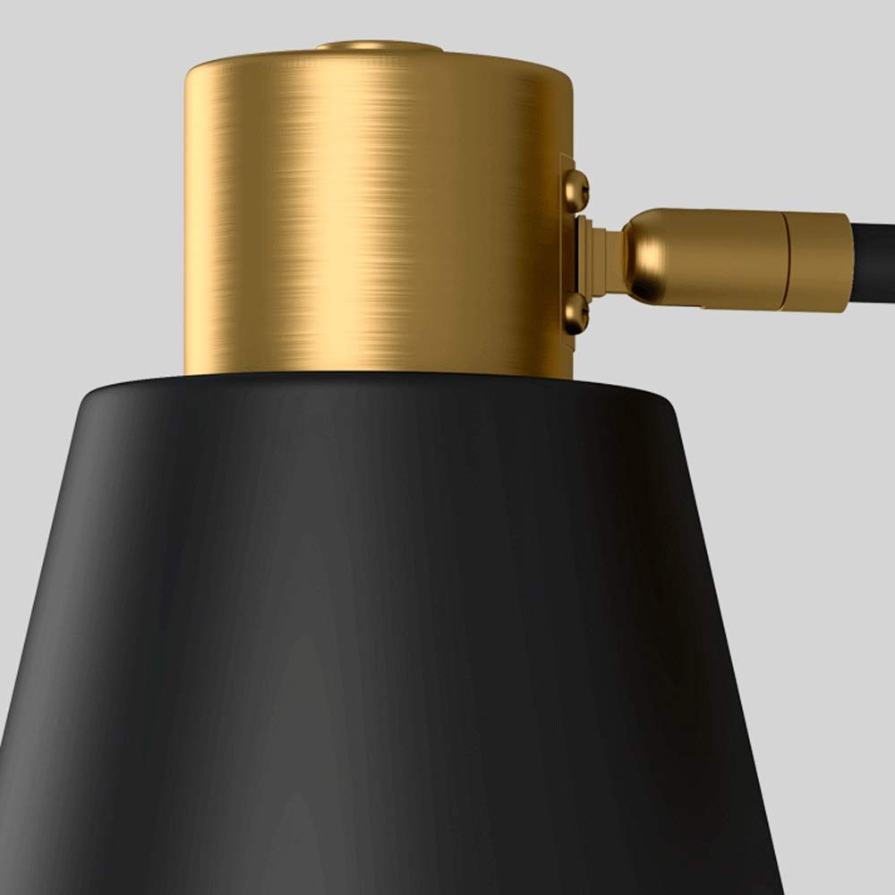 Nordyckie lampy ścienne, obracana lampa ścienna, lampka nocna, abażur z czarnego metalu, złota lampa ścienna, oświetlenie wewnętrzne, E27 do gabinetu w salonie