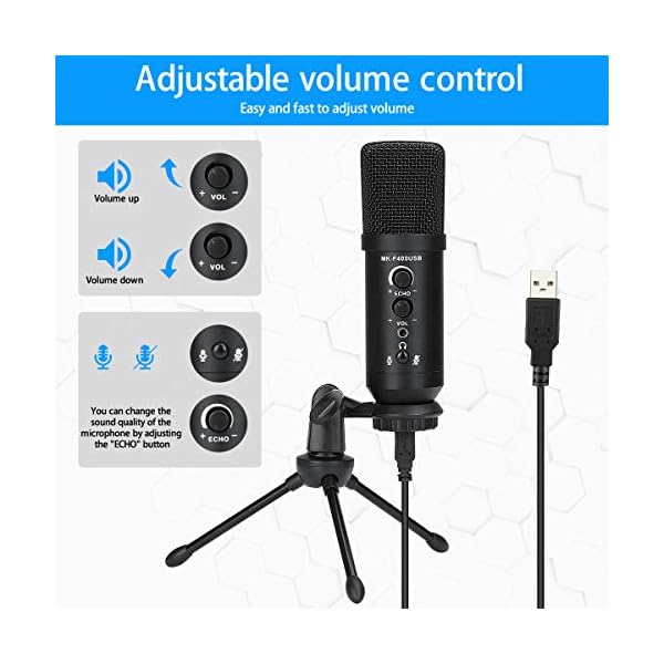 ZHENREN USB Mikrofon, PC Laptop Mikrofon, Kondensator mikrofone, Studioqualität Aufnahme Microphone USB für Podcast… – Bild 4