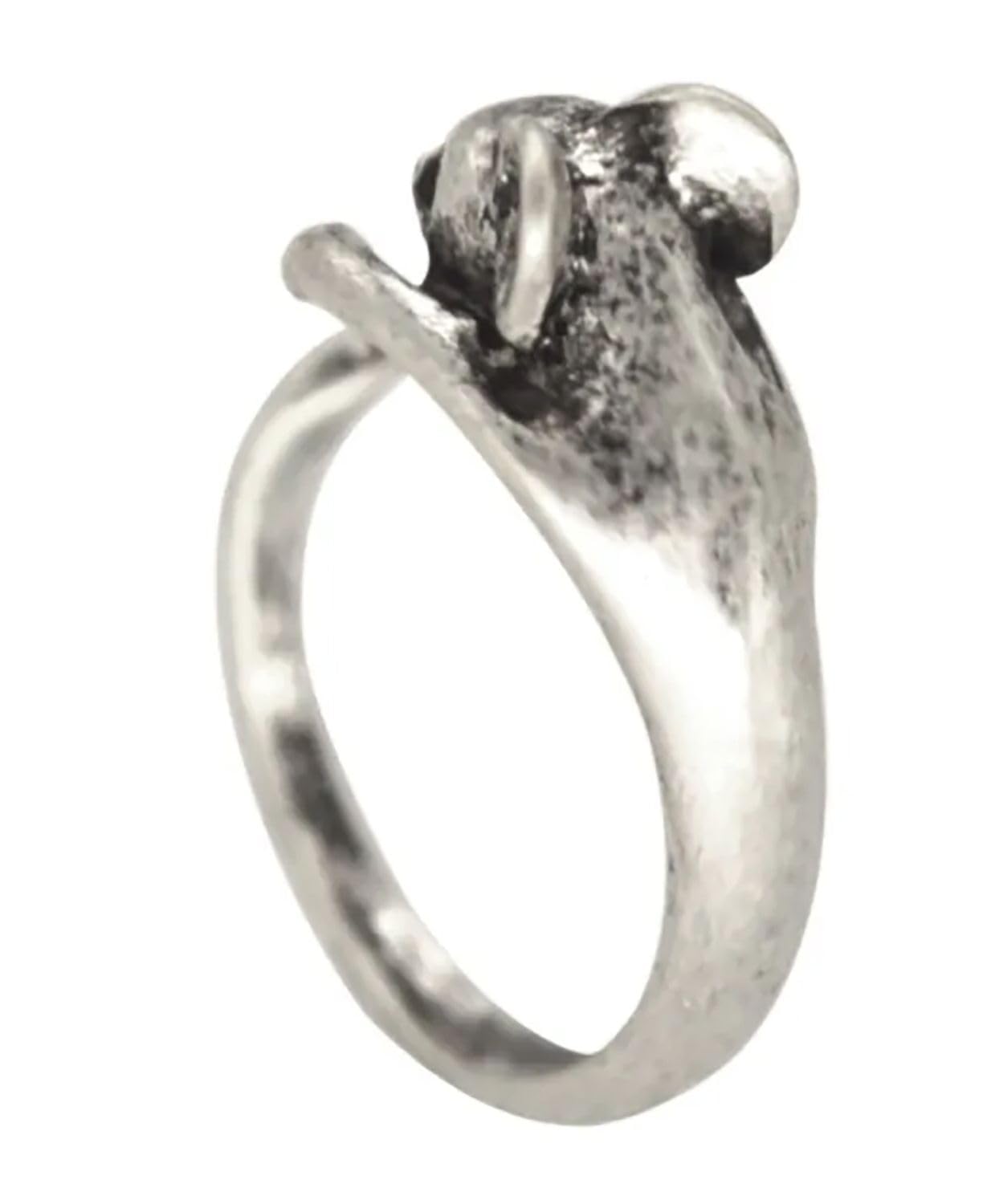 Miniblings Maus Ring Fingerring Mäuse Mäuschen Haustier silber - Origineller Modeschmuck I Fingerring mit Motiv I verstellbar one Size