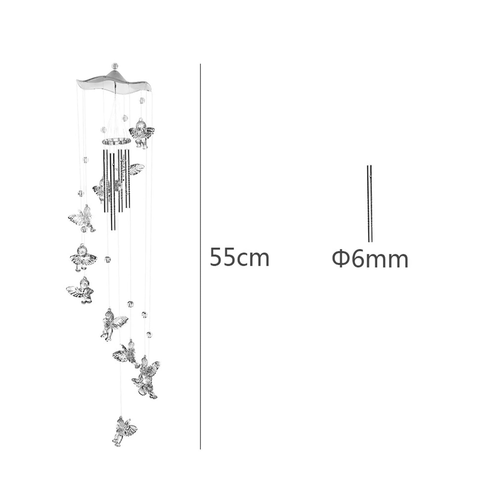 Campane A Vento Campanelli eolici a forma di farfalla e angelo, in lega alluminio, con campanelle sospese, decorazioni for la casa, oggetti scena, altalena for balcone esterno