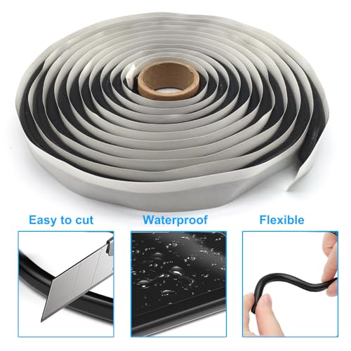 Image of 1 Roll Butyl sealant Tape-Butyl Tape-Butyl Tape rv-Promote Sealing Purpose, for Automotive (Car, RV, Marine) for Installing Car Part, Windows, Doors and Windshield etc - Black.
