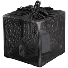 LAFANDE Pond Pump Filter, Mesh Water Pump Barrier Bag, Anti-Clogging Cube Filter Box for Outdoor Ponds, Outdoor Pond Pump Filter Box Basket with Drawstring