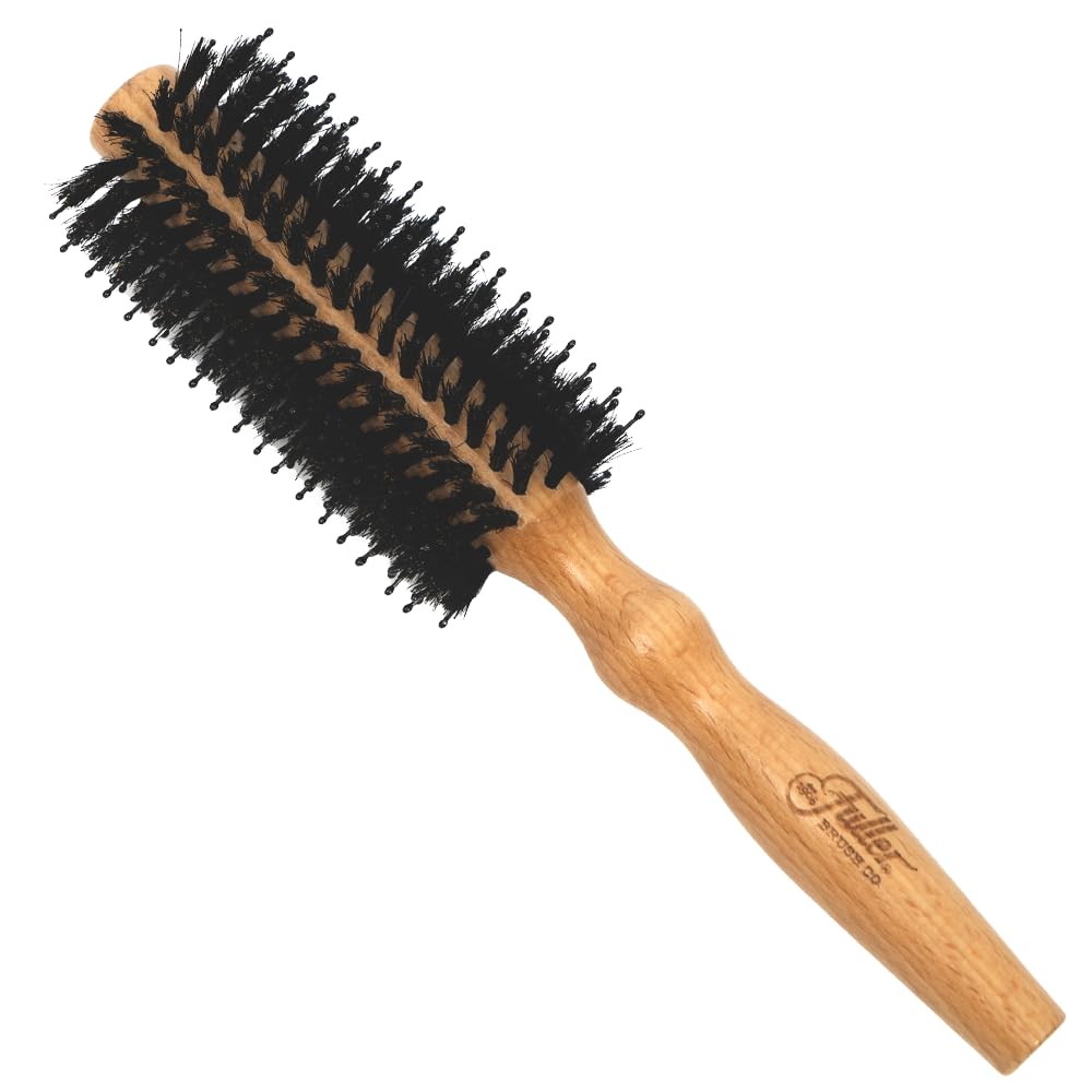 Fuller Brush Natural Beechwood Hairbrush - Ergonomic Contoured Handle - Genuine Boar Bristles - Spiral Tufting Pattern for Curls & Bobs - Style & Wave with Natural Shine (Styling All Round)