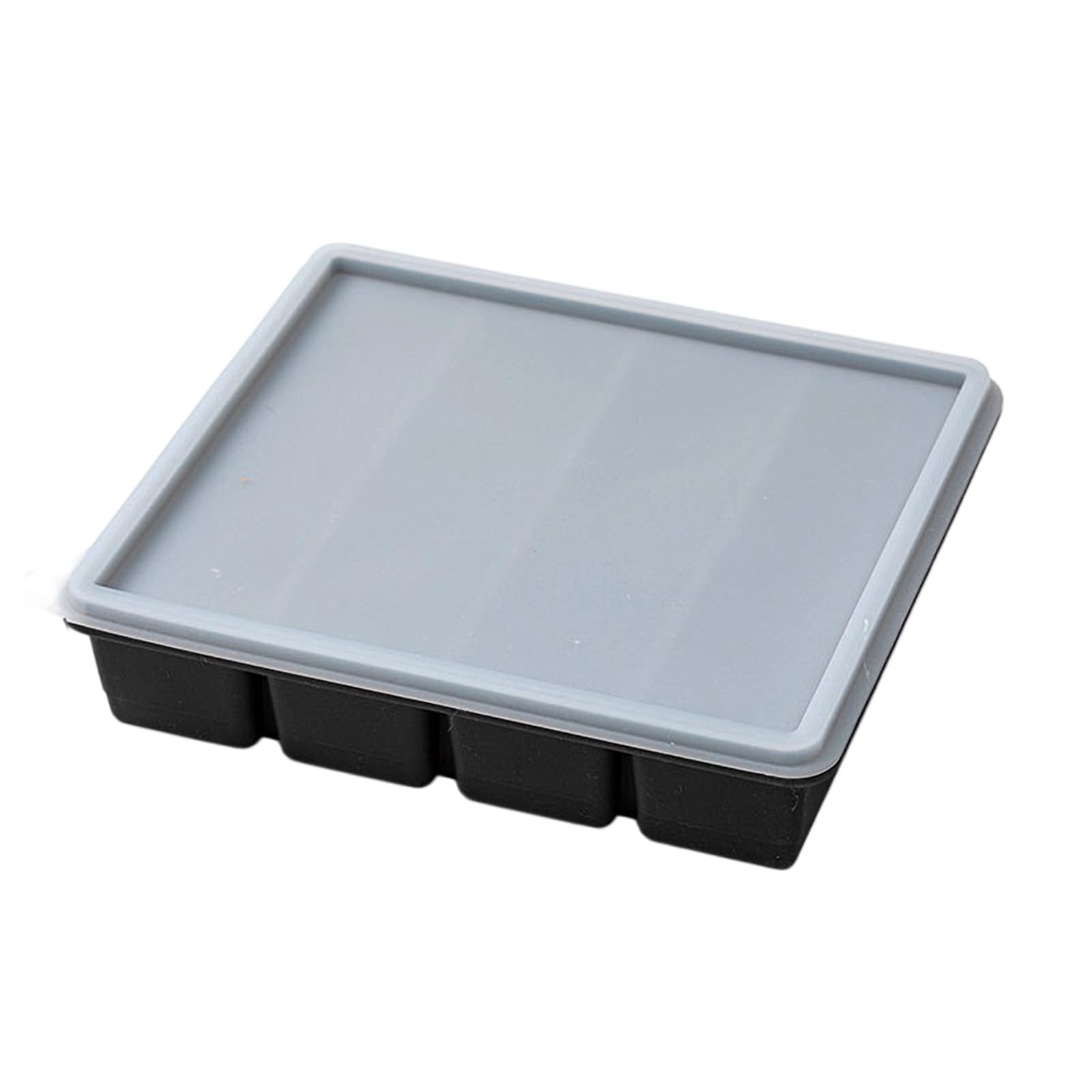 Silicone Freezer Tray with Lid Multi-Compartment Tray for Freezing Long Ice Cubes Broth