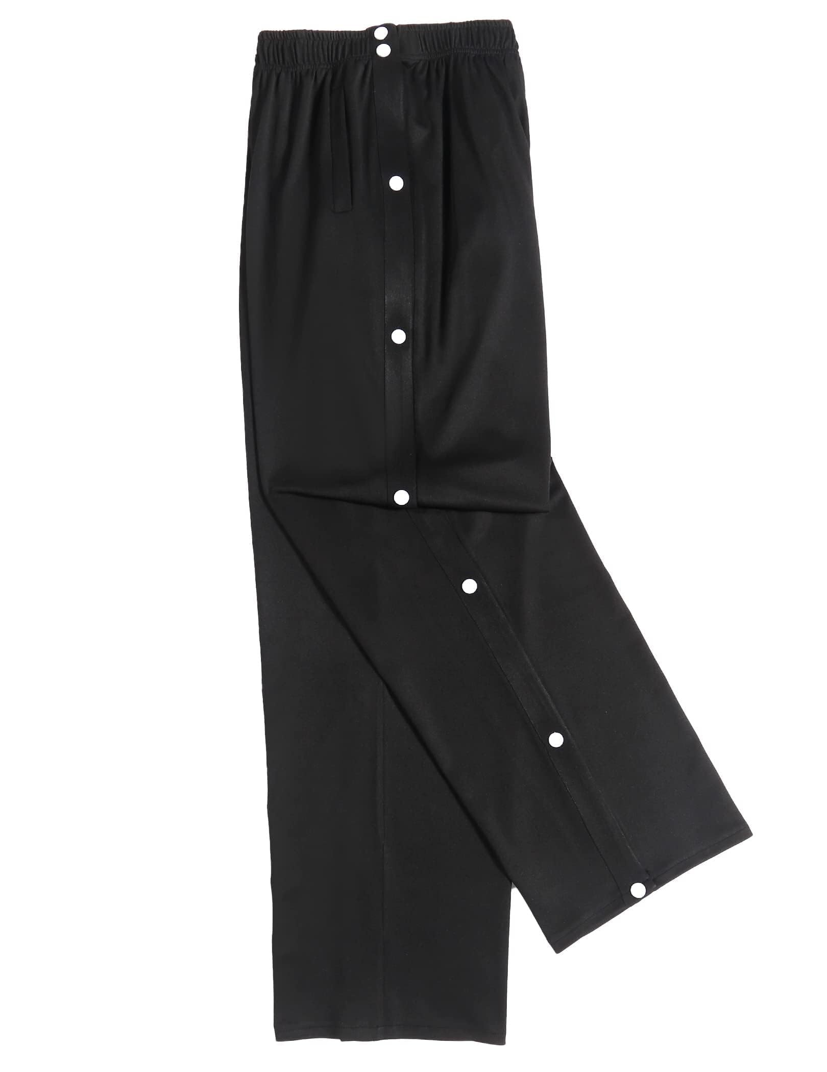 PINSPARK Herren Jogginghose Reha Hose Seitlichen Druckknöpfen Sweathose Joggers Sporthose Fitness Trainingshose mit Taschen