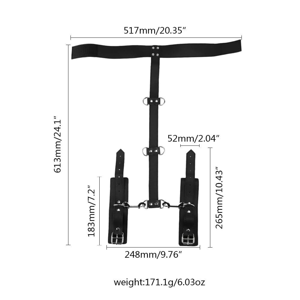 Ensemble de Bondage en Cuir Noir, Collier et Menottes Réglables, Kit de Contrainte pour Couples