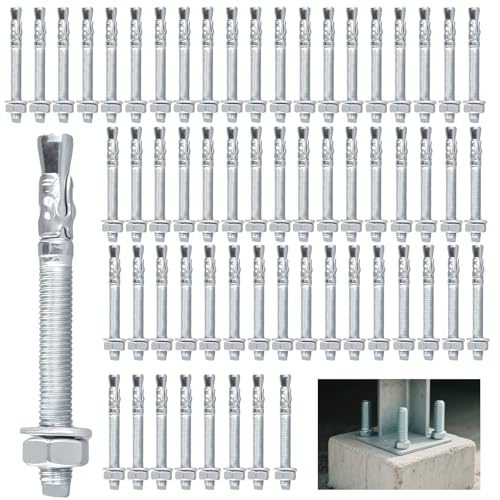 SYUTBOU 50 Stück Schwerlastanker Verzinkt M10 x 100mm,...