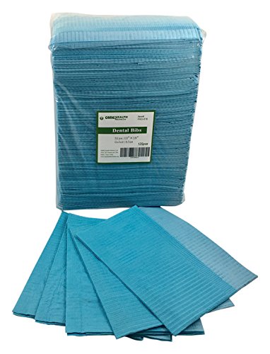 OMNI Health PAD-016 Dental Bib's/Lab Cloth, 3-Ply, Blue, (Pack of 500)