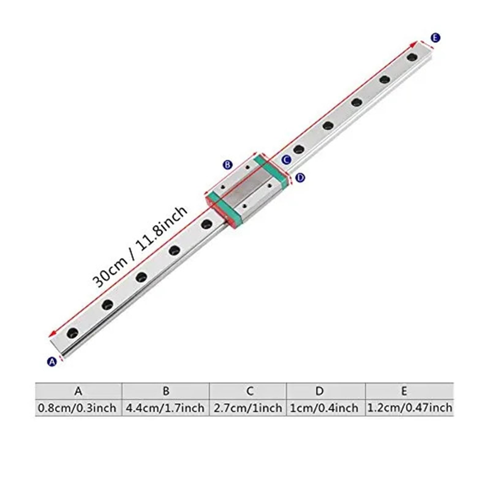 Drukarka 3D MGN7 MGN9 MGN12 MGN15 50 100-1000 mm miniaturowa prowadnica liniowa 1 szt. MGN prowadnica liniowa +1 szt. MGN H/C wózek do CNC (MGN7 C, tylko 1 szt. bloku)