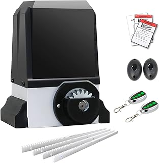 TOPENS RK2600T Automatic Sliding Gate Opener Industrial Commercial 1-1/4 HP Rack Driven Gate Motor for Large Slide Gates Up to 5700 Pounds and 40 Feet, Driveway Security Gate Operator with Gear Rack