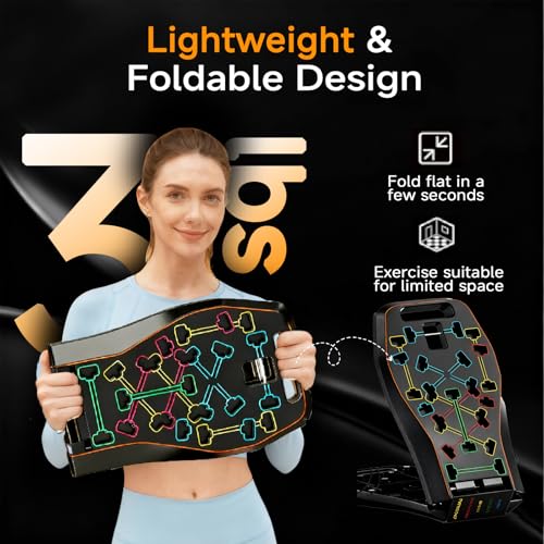 LALAHIGH Solid Push Up Board Fitness, Home Workout Equipment,Portable Foldable 36 in 1 Pus - image 8
