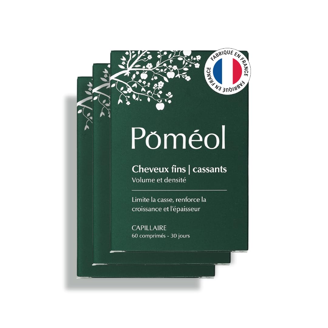 Complément Alimentaire Pousse & Croissance Cheveux Fins | Volume, Densité & Anti-Casse - Accélère la croissance, Nourrit et Renforce | Keratine, Prêle, Bambou, Roquette, Myrtille| 90 jours | POMÉOL