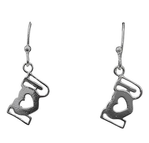 925-92.5 Sterling Silver Latest Unique Design I Love You Themed Earrings for Womens & Girls