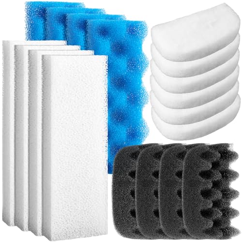 Image of Threlaco 18 Pcs Compatible with Fluval 206 /207 Aquarium Filters Sponge Set, Including Foam Pad, Water Polishing Pad, Foam Max, for Replacement Filter Media