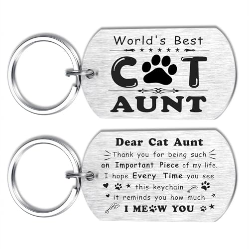 Alotozo Cat Aunt Gifts Keychain for Women - Mothers Day