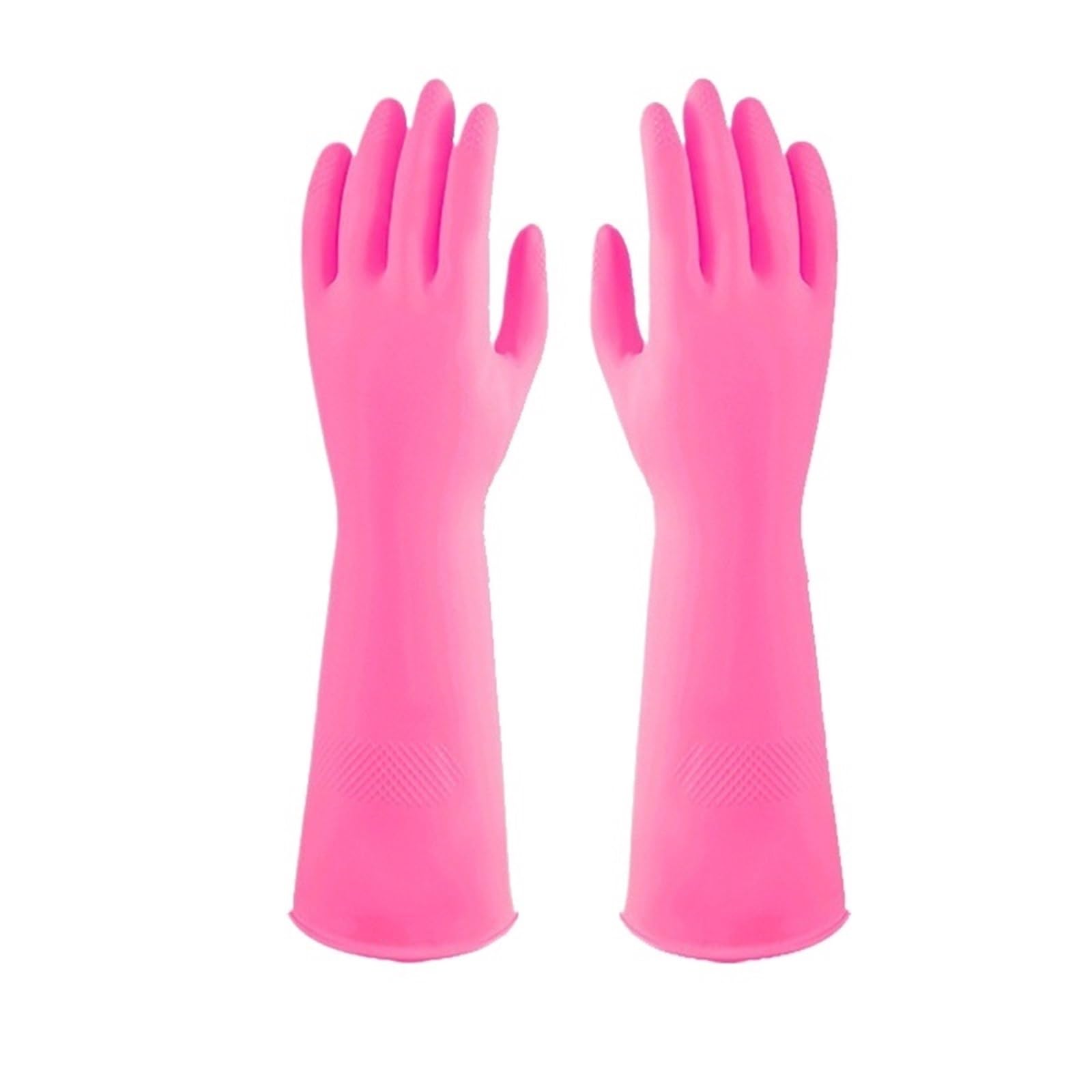 KJBDQQH Cleaning Gloves Dishwashing Gloves 38cm Extra Thick Pink Rubber Extended Housework Latex Wear-resistant for Household(L)