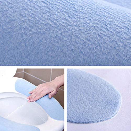 7 Paar WC Sitzbezüge Wärmer Toilettensitzabdeckung Pads, Selbstklebend Waschbar Toiletten Sitz, WC-Sitzbezüge Plüsch, Leicht zu Tragen, Wiederverwendbar, 2 Universalgröße, Waschraum-Badezimmerzubehör – Bild 6
