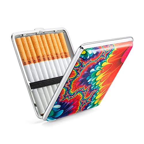 Sigarettenetui van PU-leer, metaal, voor mannen en vrouwen, slanke sigarettenbox, sigarettenetui voor 20 sigaretten, etui, voor dames en heren, klein sigarettenetui, leer (4) - Afbeelding 4