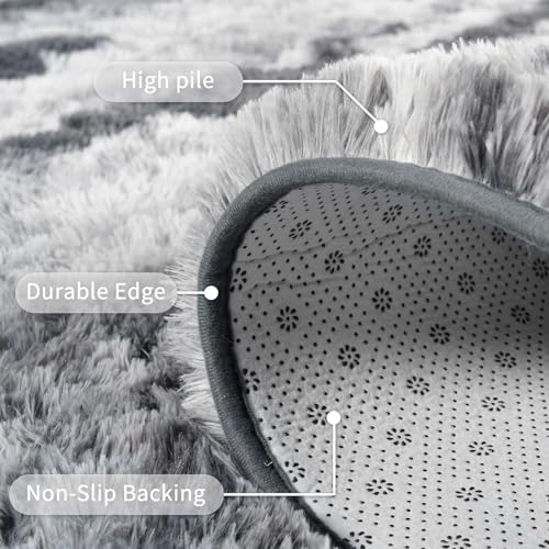 Zebra 6x9 ft Fuzzy Rug for Living Room,Black White Bedroom Area Rugs Non-Slip,Carpet for Nursery Kids PlayRoom Indoor Modern Plush Carpets