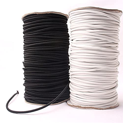 an sunshine combo of black & white strong elastic bungee rope shock cord tie down diy jewelry making 4mm x 5 meters each