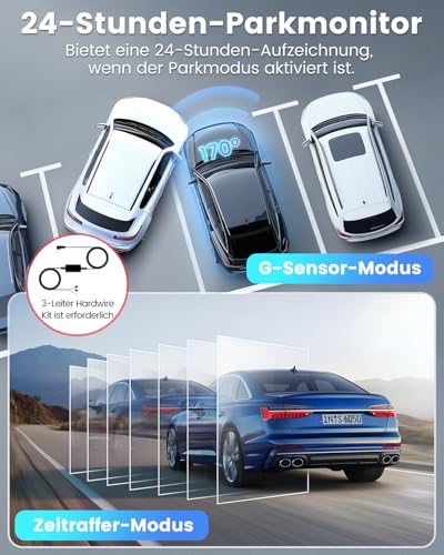 SIGRILL Dashcam 4K + 1080P – Dual-Kamera mit WiFi & Parkmodus – Bild 6