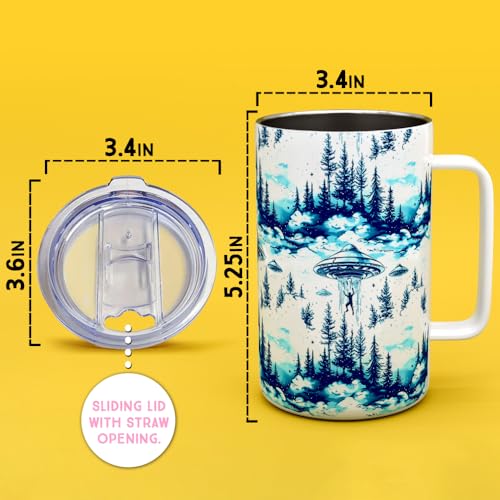 Vaso térmico de viaje con aislamiento UFO Alien 18oz miniatura 4