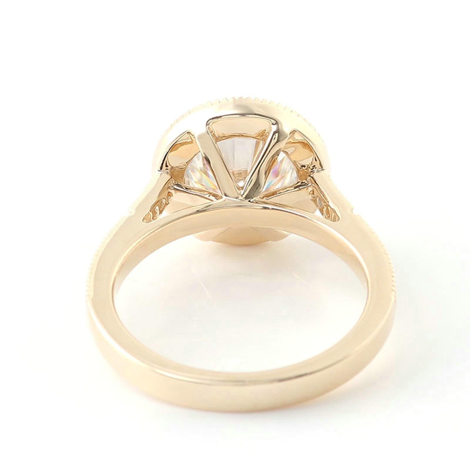 Bague de mariage en or 18 carats pour femme 1/2/3 carat taille ronde blanche moissanite bague de fiançailles élégante bague de fiançailles