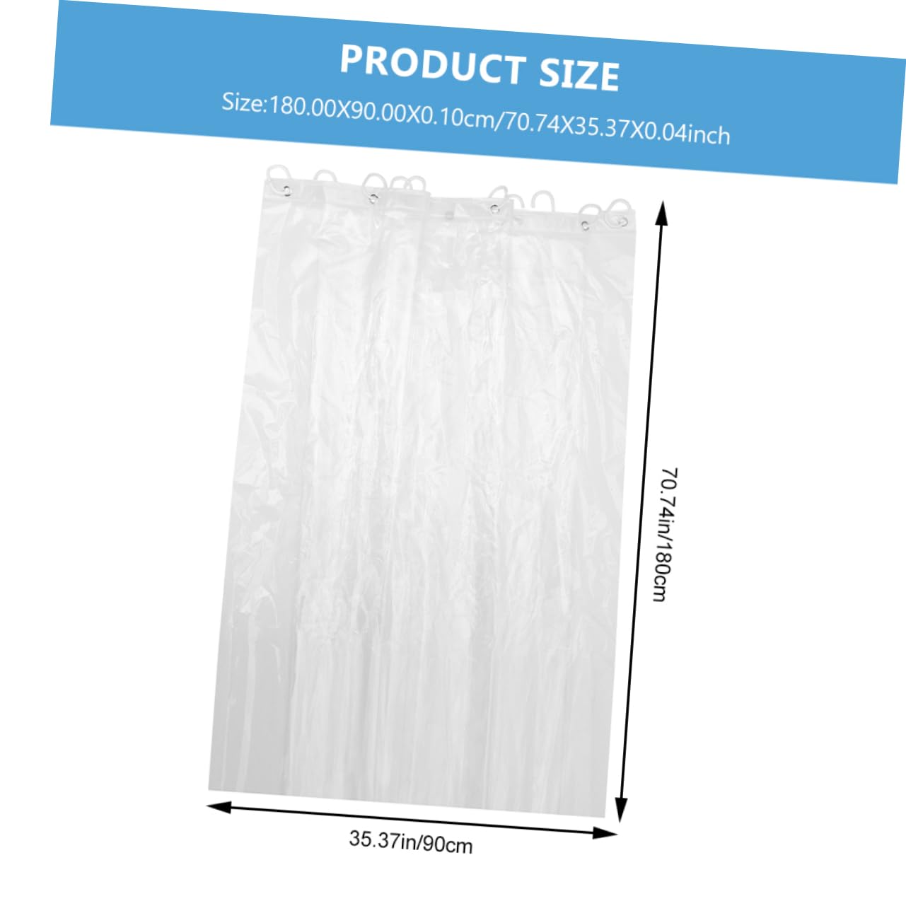 Alipis Transparent Shower Curtain Liner Magnetic Bathroom Curtain for Hotel Use and Soft Material Quick Drying for Home Decoration