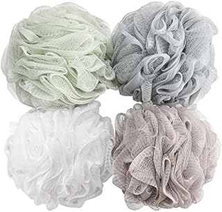 Bath Sponge Shower Loofahs 60g Mesh Pouf Bath Scrunchies Body Wash Puff - Pack of 4