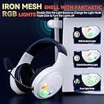 2.4GHz Wireless Gaming Headset for PC, PS5, PS4, Switch, USB Gaming Headphones with Noise Canceling Microphone, Bluetooth 5.4, RGB Lights, 60H Battery Headsets for Mac, Laptop, Mobile - Image 5