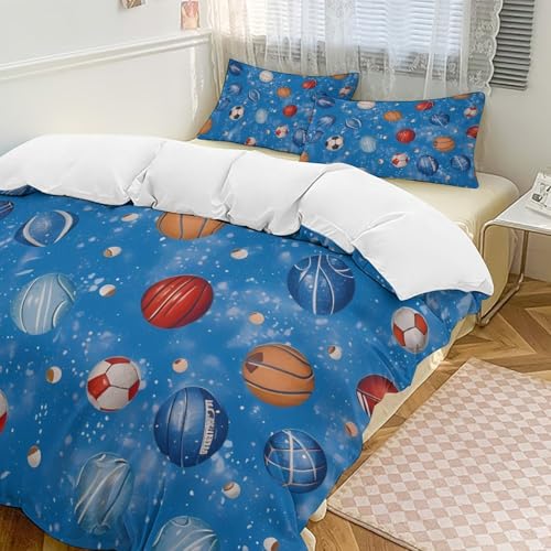Sports Balls Funny 3 Piece Bedding Comforter Sets 1 Duvet Cover and 2 Pillowcases 79