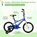 WEIZE Kids Bike,16 Inch Children Bicycle for Boys Girls Ages 4-6 Years Old, Rider Height 38-48 Inch, Coaster Brake, Blue