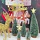 MTKZKAF 5 Stück Tisch-Weihnachtsbaum-Flaschenbürste mit Holzsockel für Dorf, Urlaub, Party, Weihnachten, Tischdekoration