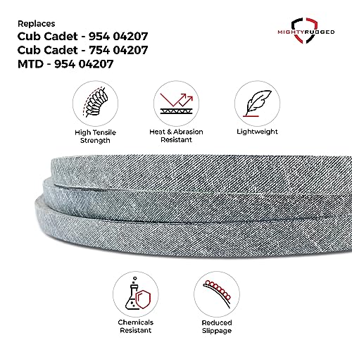 Image of MightyRugged 954-04207 Cub Cadet Drive Belt Replacement - 79.3 inch - Heavy-Duty, Durable, Aramid Cord Drive Belt for Cub Cadet LTX 1042, LTX 1045, LTX 1046, LTX 1050, LTX 1054, SLTX 1050, SLTX 1054