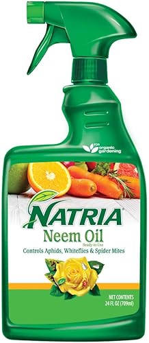 Natria Aerosol de aceite de neem para plantas, control de enfermedades orgánicas de plagas, 24 onzas, listo para usar