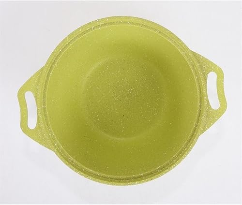 Miniatura 5 de Olla de cocina de aluminio Wok Olla antiadherente de estilo moderno con tapa de vidrio (lima) Utensilios de cocina para camping, horno holandés,