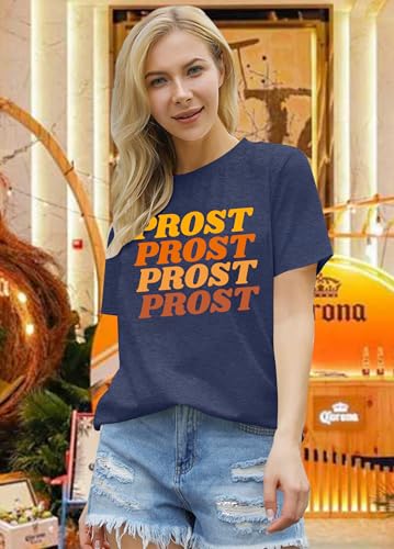 Womens German Oktoberfest Shirt: Prost T Shirt Oktoberfest Party Shirts Vintage Casual Loose Short Sleeve3
