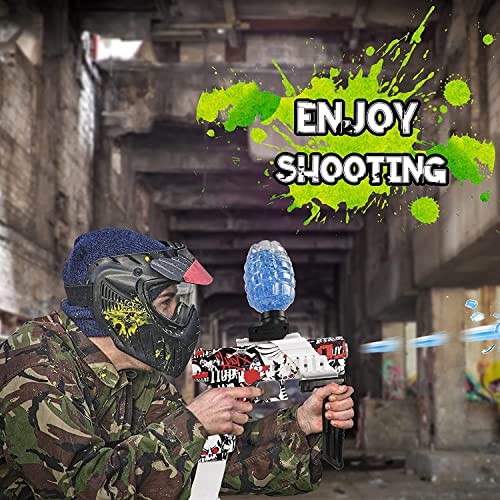 Image of Gel Blaster Automatic Machine Gun for Kids-Adults - Electric Outdoor Toy Water Ball Pistol - Shooting Range Up to 70 Feet With 10000 Gel Balls (Red & White)