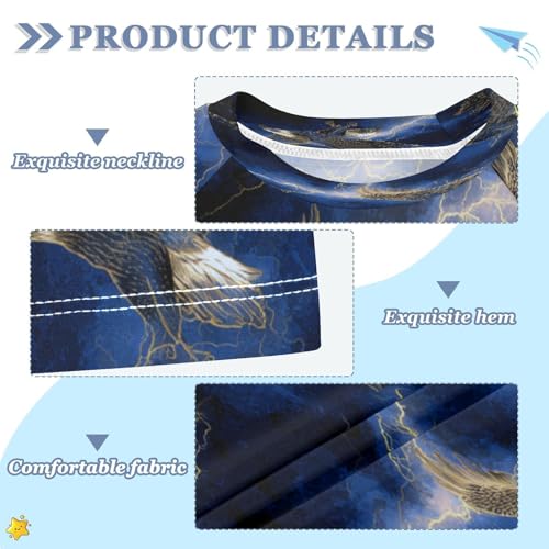 Boys Short Sleeve T-Shirts Eagle Lightning Bird Rashguard Kids Swim Shirts Sun UPF 50+3