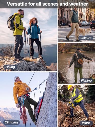 Image of FREE SOLDIER Men's Fleece Lined Outdoor Cargo Hiking Pants Water Repellent Softshell Snow Ski Pants with Zipper Pockets