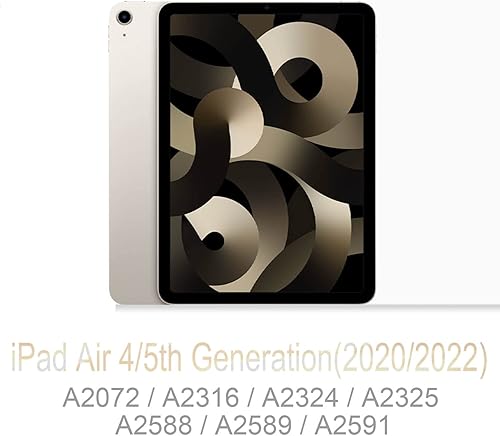 Miniatura 2 de Feams Funda para iPad Air de 54 generación de 10.9 pulgadas 20222020, triple pliegue delgado con reposoencendido automático y soporte para lápices,