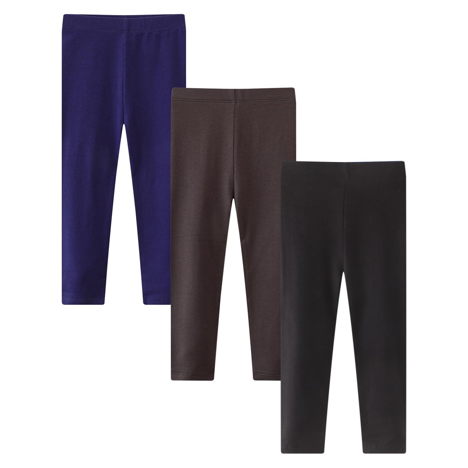 Kfnire Leggings Mädchen 3er-Pack Baumwoll Leggings Kinder Elastischer Waist Einfarbig Leggins 6 Monate bis 6 Jahre