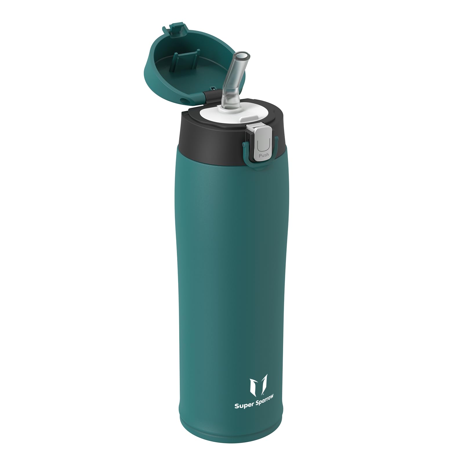 Super Sparrow Borraccia Termica Cannuccia, Borraccia in Acciaio Inox - 350ml, 500ml, 750ml - Senza BPA Tazza Borracce Termiche, Bottiglia Termica per Bambini, Scuola, Sportiva